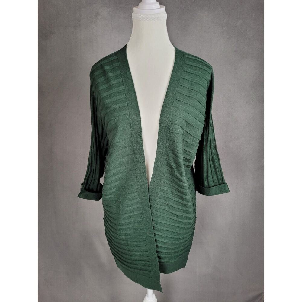 Women's Casual 3/4 Short Sleeve Open Front Lightweight Knit Kimono Size Small